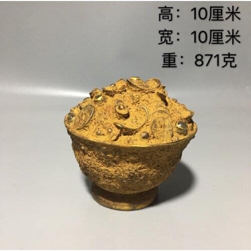 Colored Glaze Wealth Cornucopia enrichment Treasure Bowl Zhaocai opening gifts Wangcai porch office ornaments shop Small type