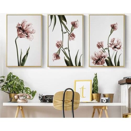 Tulip Flower Decorative Painting Living Room Poster Spray-Print Restaurant Decorative Painting Hotel Picture Shop Wall Art