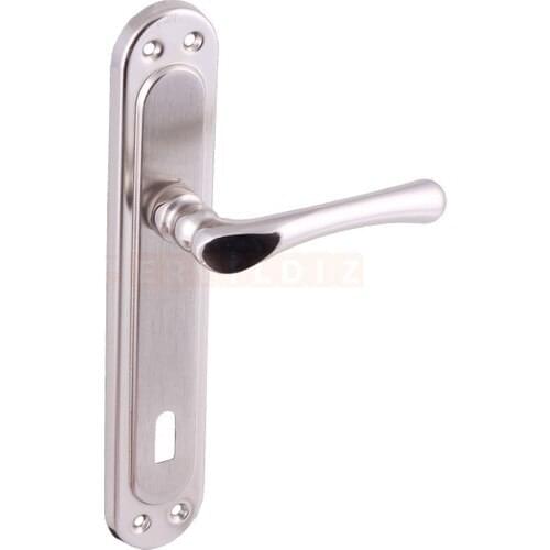 Hira Columbine Hair Nickel Satin Room Door Handle