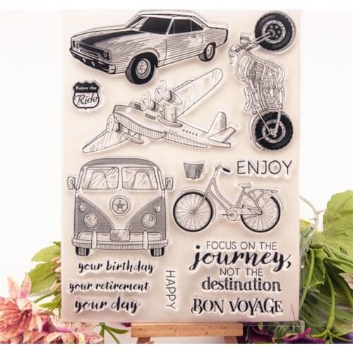 Hot sale bicycle Transparent Clear Stamps / Silicone Seals Roller Stamp for DIY scrapbooking photo album/Card Making