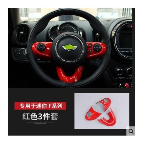 A Set of Red Car Interior Steering Wheel Trim Fit MINI Cooper F54 F55 F56 F60