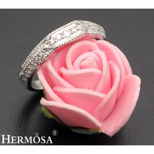 Royal Womens Wedding Rings White Zircon Engagement Jewelry Bridal Bands Ring Size 7# 8