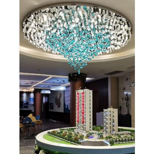 Hotel lobby creative art engineering lamp hall glass lighting villa crystal lamp sales department sand table ceiling lamp