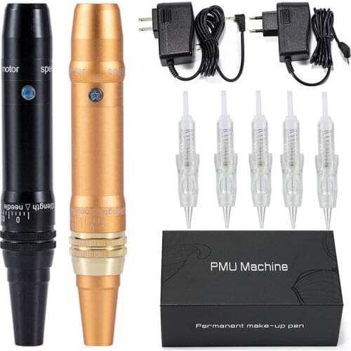 New Permanent Makeup Machine Cartridge Needle Adjustable Speed Needle Length PMU Eyebrow Tattoo Eyeliner MTS Micropigmentation
