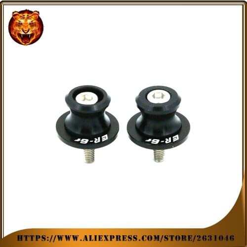 Motorcycle Aluminum CNC Accessorie Swingarm Spools Slider Stand Screw M10(0.393 inch) For KAWASAKI ER-6F ER6F 2006-2014 13 Logo