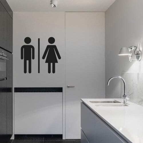 Men And Woman Bathroom Signage Wall Sticker Signage Mural For Comfort Room Decoration A002082