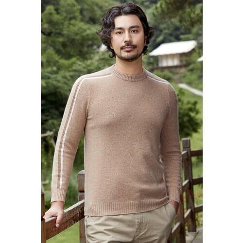 Zhili Men Mock Neck 100% Merino Wool Sweater