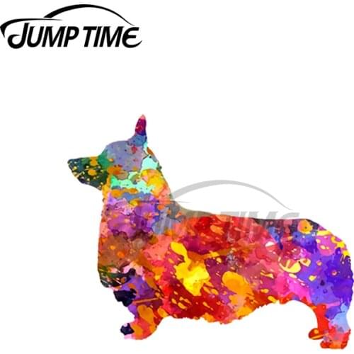 JumpTime 13 x 3.3cm Pembroke Welsh Corgi Funny Car Sticker Cartoon Surfboard Decal Occlusion Sunscreen Scratch Car Assessoires