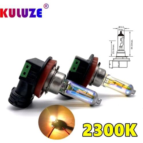 KULUZE 2 Pcs H11 12V55W Headlamp 2300K PGJ19-2 Halogen Lamp Replace Upgrade Super Yellow Rain And Fog Proof Light Car Bulbs