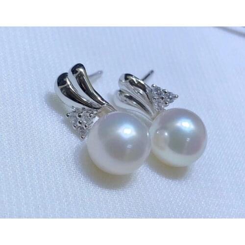 New 925 Sterling Silver Earrings Findings Mountings Settings Jewelry Parts Fittings for Pearls Coral Jade Agate Stones
