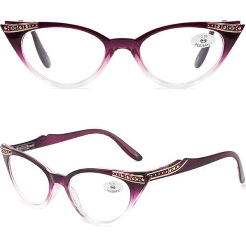 195124 Woman View Glasses Big Size Cat Eye Reading Glasses
