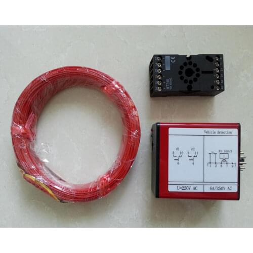 Car Parking Barrier 220v Ground Sensors Traffic Inductive single Loop Vehicle Detector with 50m 1.0mm loop coil