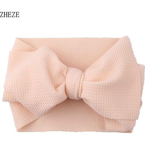 10pcs/lot 7'' Bow Headband For Girl 2020 Solid Large Hair Bows Elastic Turban Head Wraps Kids Top Knot Hairband Hair Accessories
