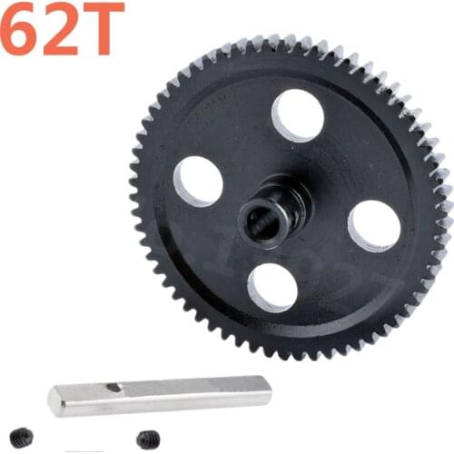 RC Cars 0015 Black Metal Spur Diff Main Gears Center Reduction Gear 62T Fit WLtoys 1/12 12428 12423 Crawler Short Course Truck