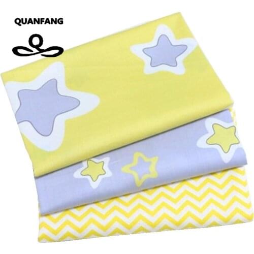 QUANFANG Print Twill Cartoon Cotton Fabric Fo Patchwork Sewing Quilt Material Apron Clothes Sheets Pillows Textile Child Curtain