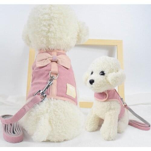 Cute Solid Chihuahua French Bulldog Harness Adjustable Puppy Dog Harness Pets Small Dog Vest For Pug Yorkie Walking Training Cat