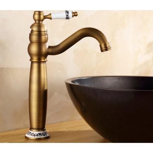 Basin Faucets Brass Oil Rubbed Bronze European Bathroom Sink Faucet 1 Lever Hole Countertop Deck Hot Cold Mxier Water Taps 9201