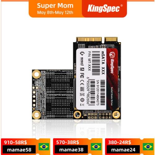 KingSpec mSATA SSD Original 64GB 120GB 240GB SSD 1TB HDD SATA3 Internal Solid State Drive Disk SSD MSATA3.0 For Dell Notebook PC