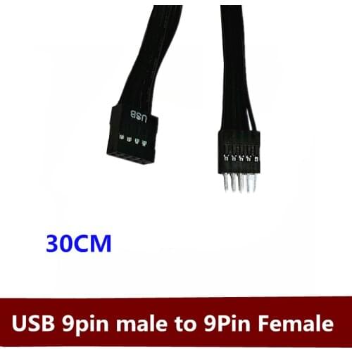 Free shipping USB2.0 9PIN extension cable 9PIN male to 9PIN female DuPont line USB extension cable 0.3m 5pcs