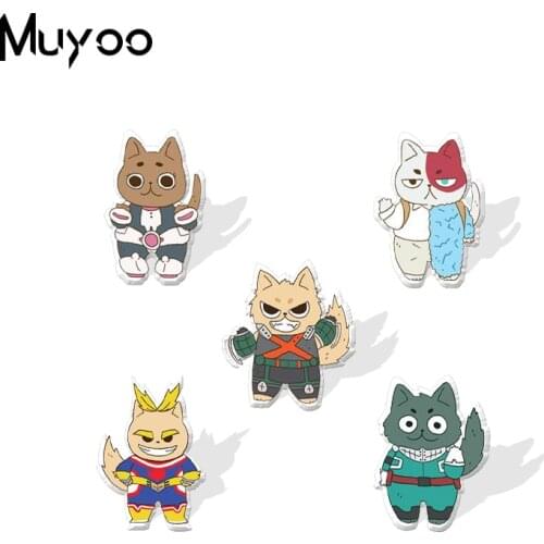 2021 New My Hero Academia Cat Cosplay Characters Epoxy Badge Handcraft Acrylic Lapel Pins