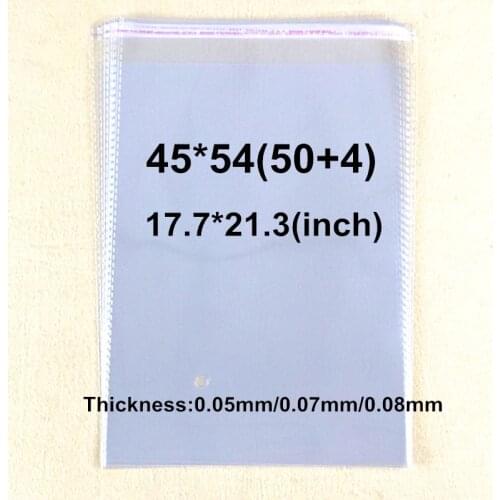 100 X 17.7"*21.3"(45*54cm) Clear Plastic Opp Self Adhesive Bag With Cello Cellophane Bag T Shirt Packaging