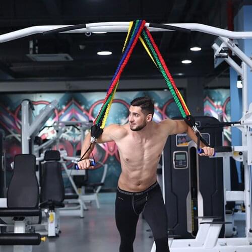 11 Pcs/set Pull Rope Fitness Exercise Resistance Bands Fabric Exerciser Workout Yoga Rope with Handle