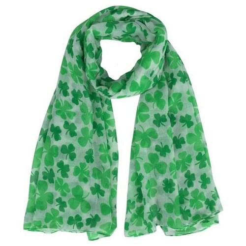 2016 New Clover Shamrock Print Scarf Women Floral Green Clovers Scarf Shawl Women Wrap Four-leaf Flower Hijab Free Shipping
