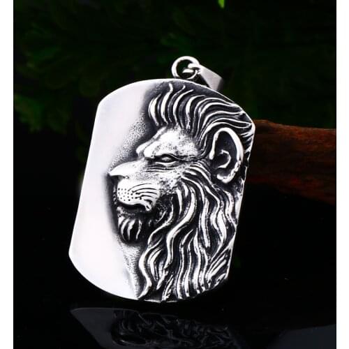 Beier 316L stainless steel Norse Vikings Pendant Necklace 3D lion head Original Animal fashion men Jewelry LHP109