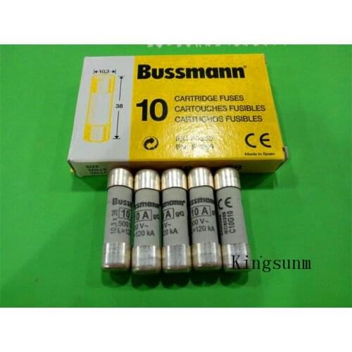 Free shipping 5pcs C10G10 ceramic fuse fuse 10X38MM American BUSSMANN new genuine 10A500V