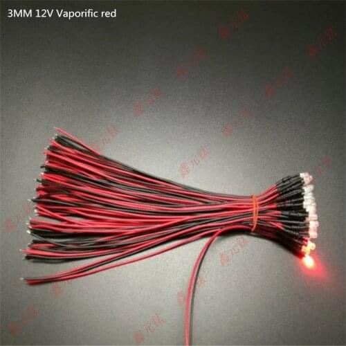 3mm/5mm 12v vaporific led lighting Beads red yellow blue green white warm white 20cm highlight astigmatism indicator 20pcs/lot