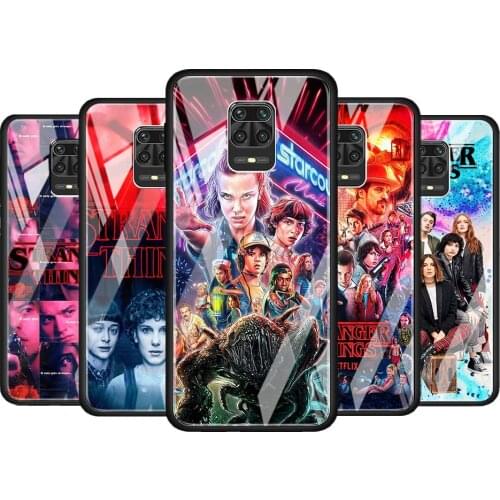Stranger Things for Xiaomi Redmi Note 10 Pro Max 10S 9T 9S 9 8T 8 7 Pro 5G Luxury Tempered Glass Phone Case Cover