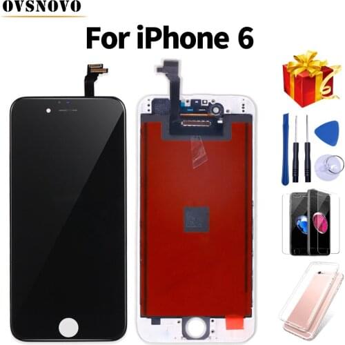 Fast delivery AAA Display For iPhone 6 6 plus LCD Touch Screen Digitizer Assembly Replacement Parts+Tools+Tempered Film+TPU Case