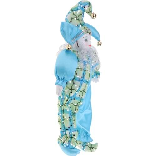 30CM Italian Doll Porcelain Clown Figures Artware Fit for Valentine Gift, for Home Office Display Decor Ornaments