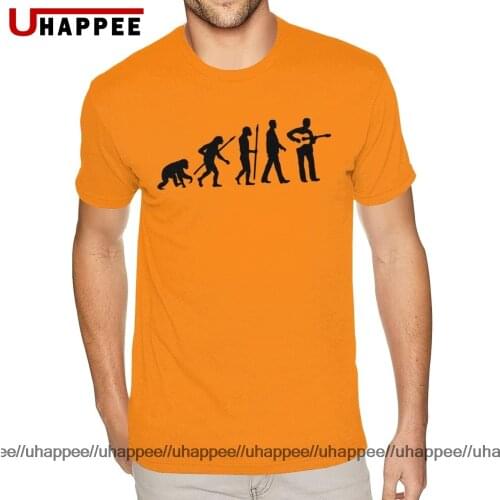 Pride Evolution Akustik Gitarre Spieler Guitar Tshirt Mens Custom Printing Short Sleeved Pure Cotton O-neck Tees