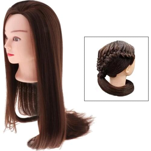 Mannequin Head with High-temperature Resistance fiber Hair for Braiding Mannequin Doll Dummy head for Practice Hair styling