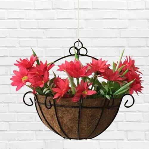 Flowerpot Iron Coconut DIY Garden Hanging Planters Wall Baskets Pot Half Round 85LA
