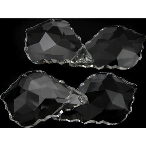 Hbl 89mm/100mm 5pcs/10pcs/20pcs Clear Suncatcher Crystal Maple Leaf Shape Prisms Spare Parts for Chandelier Home Decor