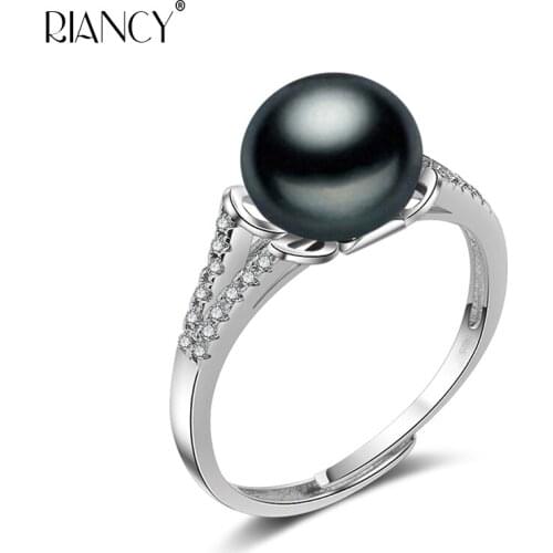 Natural Freshwater Pearls adjustable Ring 925 Sterling Silver Ring Genuine Pearl Ring For Women Wedding Rings