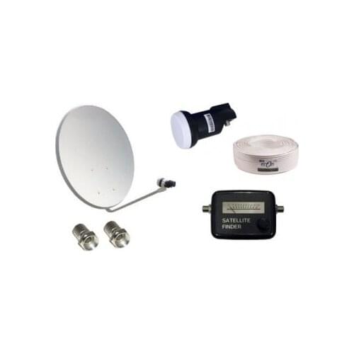Kit Satellite Dish GI 80 cm + LNB + 20m coaxial Cord Locator