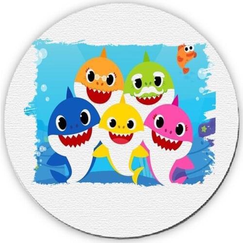 ROUND BABY SHARK ANIMATED SERIES CHILDREN mousepad raton