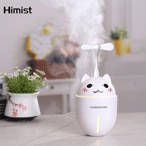 Cute Pet Humidifier Multi-Function Ultrasonic Air Freshner Car Humidificdor USB Aroma Essential Oil Diffuser With Mini Fan LED