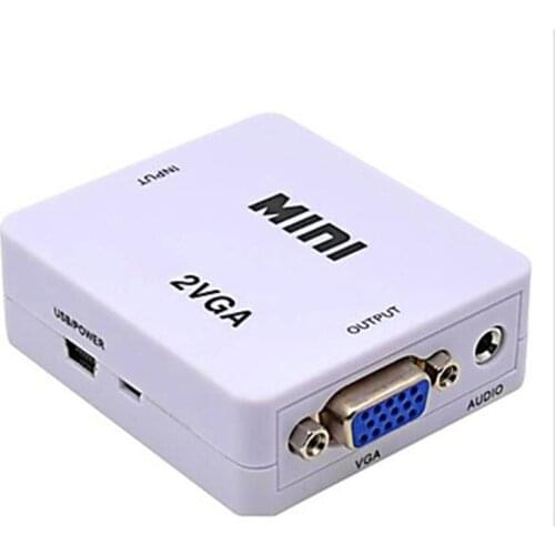 Mini VGA to HDMI-compatible Converter VGA2HDMI Video Box Audio Adapter 1080P For Notebook PC HDTV Projector TV