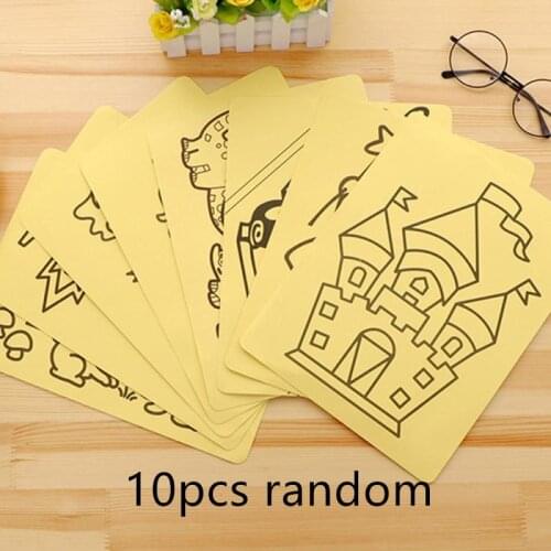 10pcs Montessori Educational Doodle Drawing Color Sand Painting Set DIY Toys Crafts Children Table For Drawing Gifts For Girls