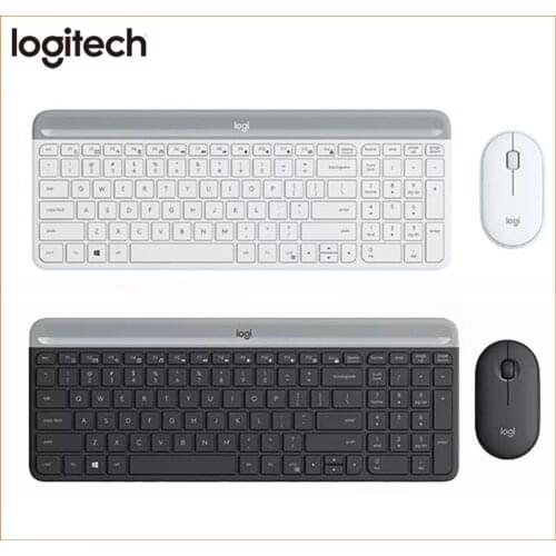 Logitech Keyboard Mouse Set MK470 Slim 2.4G Ultra-thin Wireless Keyboard Silent 1000DPI Optical Mouse with 2.4G Receiver Mouse