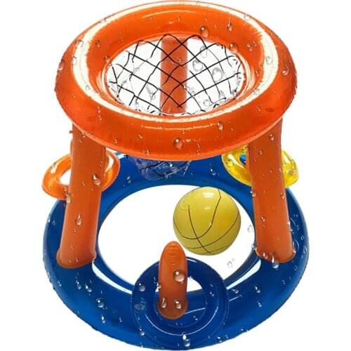 Novel Inflatable Basketball Stand Interactive Throwing Ring Toy Summer Outdoor Fun Ball Sports Pool Water Games Water Toy Gift