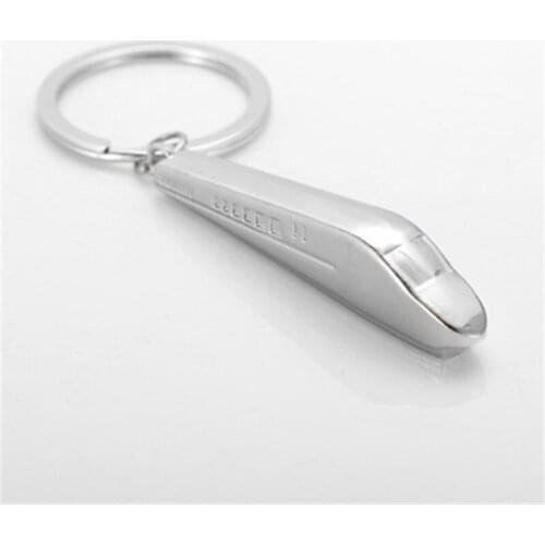 2018 New Three-dimensional Locomotive Keychain metal railway engine key chains train head key ring holder