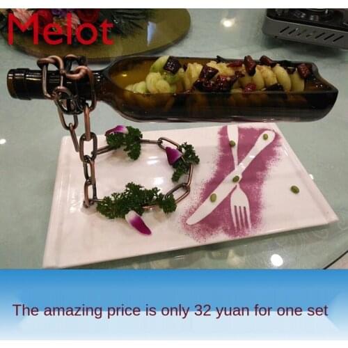 New Glass Wine Bottle Creative Special Tableware Restaurant Hotel Kitchenware Fruit Cold Dish Salad Plate Artistic Dish