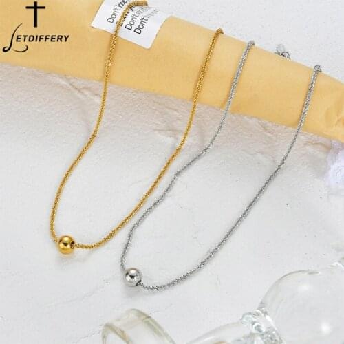 Letdiffery New Bead Pendant Necklace Stainless Steel Braided Chain Jewelry for Women Girls Party Birthday Gifts Drop Shipping