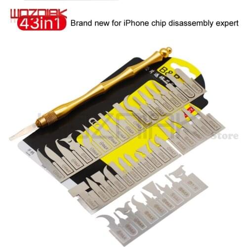 Wozniak 43in1 BGA Maintenance Knife For iPhone CPU NAND CHIP IC Remove Glue Disassemble Rework Blade