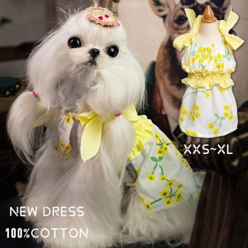Pet Clothes cute small dog Dress Summer Puppy Skirt flowers Princess XXS Pomeranian Teddy Yorkie Corgi Bichon Shih Tzus Costume